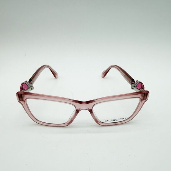 Swarovski SK2021 Eyeglasses Transparent Pink Frames Demo Lenses 53-16-135 NEW - Picture 5 of 16